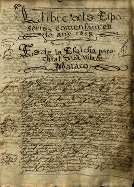 llibre, llibre de matrimonis, 20-1-1658 - 1-5-1694
